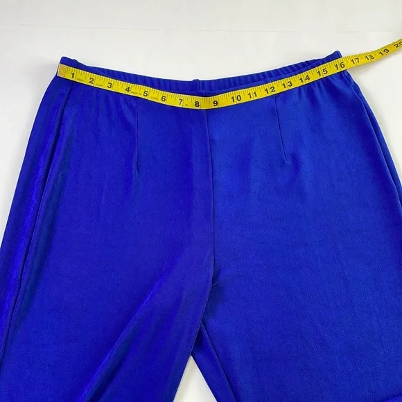 NWT Chico’s Travelers Elastic Waistband Pull On Pants Size L Royal Blue Straight - Picture 12 of 16